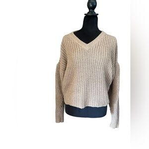 Madewell Beige V-Neck Sweater